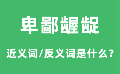 卑鄙龌龊的近义词和反义词是什么_卑鄙龌龊是什么意思?