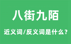 八街九陌的近义词和反义词是什么_八街九陌是什么意思?