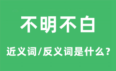 不明不白的近义词和反义词是什么_不明不白是什么意思?