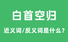 白首空归的近义词和反义词是什么_白首空归是什么意思?