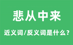 悲从中来的近义词和反义词是什么_悲从中来是什么意思?