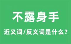 不露身手的近义词和反义词是什么_不露身手是什么意思?