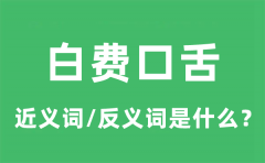 白费口舌的近义词和反义词是什么_白费口舌是什么意思?