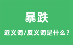 暴跌的近义词和反义词是什么_暴跌是什么意思?
