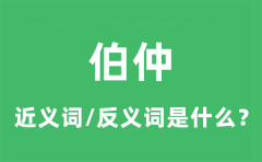 伯仲的近义词和反义词是什么_伯仲是什么意思?