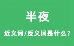 半夜的近义词和反义词是什么_半夜是什么意思?