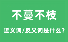 不蔓不枝的近义词和反义词是什么_不蔓不枝是什么意思？