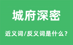 城府深密的近义词和反义词是什么_城府深密是什么意思?