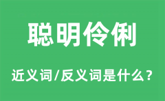聪明伶俐的近义词和反义词是什么_聪明伶俐是什么意思?
