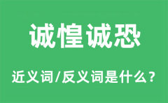诚惶诚恐的近义词和反义词是什么_诚惶诚恐是什么意思?