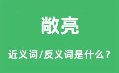 敞亮的近义词和反义词是什么_敞亮是什么意思?