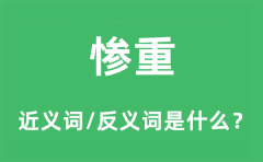 惨重的近义词和反义词是什么_惨重是什么意思?