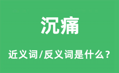 沉痛的近义词和反义词是什么_沉痛是什么意思?