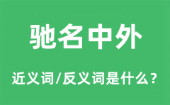 驰名中外的近义词和反义词是什么_驰名中外是什么意思?