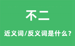 不二的近义词和反义词是什么_不二是什么意思?
