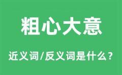 粗心大意的近义词和反义词是什么_粗心大意是什么意思?