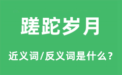 蹉跎岁月的近义词和反义词是什么_蹉跎岁月是什么意思?