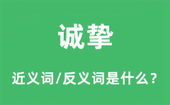 诚挚的近义词和反义词是什么_诚挚是什么意思?