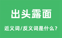 出头露面的近义词和反义词是什么_出头露面是什么意思?
