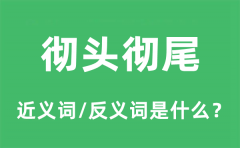 彻头彻尾的近义词和反义词是什么_彻头彻尾是什么意思?