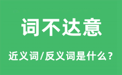 词不达意的近义词和反义词是什么_词不达意是什么意思?