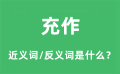 充作的近义词和反义词是什么_充作是什么意思?