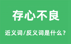 存心不良的近义词和反义词是什么_存心不良是什么意思?