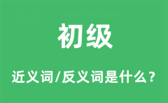 初级的近义词和反义词是什么_初级是什么意思?