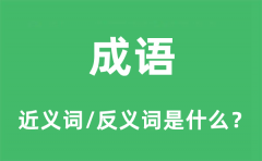 成语的近义词和反义词是什么_成语是什么意思?