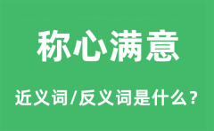 称心满意的近义词和反义词是什么_称心满意是什么意思?