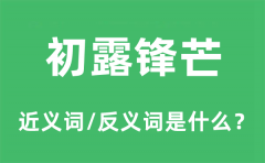 初露锋芒的近义词和反义词是什么_初露锋芒是什么意思?