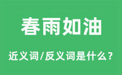 春雨如油的近义词和反义词是什么_春雨如油是什么意思?