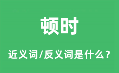 顿时的近义词和反义词是什么_顿时是什么意思?