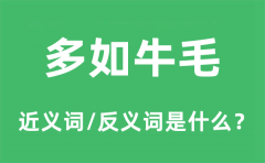多如牛毛的近义词和反义词是什么_多如牛毛是什么意思?