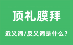 顶礼膜拜的近义词和反义词是什么_顶礼膜拜是什么意思?