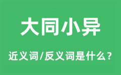 大同小异的近义词和反义词是什么_大同小异是什么意思?