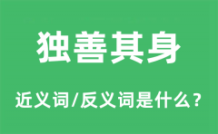 独善其身的近义词和反义词是什么_独善其身是什么意思?