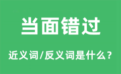 当面错过的近义词和反义词是什么_当面错过是什么意思?