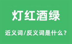 灯红酒绿的近义词和反义词是什么_灯红酒绿是什么意思?