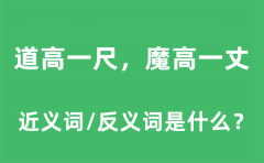 道高一尺，魔高一丈的近义词和反义词是什么_道高一尺，魔高一丈是什么意思