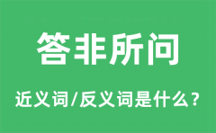 答非所问的近义词和反义词是什么_答非所问是什么意思?