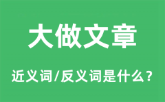 大做文章的近义词和反义词是什么_大做文章是什么意思?