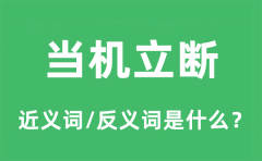 当机立断的近义词和反义词是什么_当机立断是什么意思?