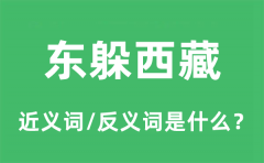 东躲西藏的近义词和反义词是什么_东躲西藏是什么意思?