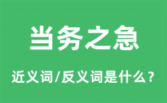 当务之急的近义词和反义词是什么_当务之急是什么意思?