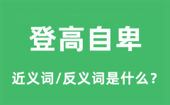 登高自卑的近义词和反义词是什么_登高自卑是什么意思?