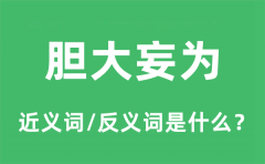 胆大妄为的近义词和反义词是什么_胆大妄为是什么意思?