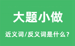 大题小做的近义词和反义词是什么_大题小做是什么意思?