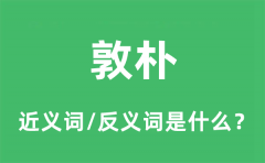 敦朴的近义词和反义词是什么_敦朴是什么意思?