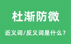杜渐防微的近义词和反义词是什么_杜渐防微是什么意思?